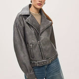 Käthe | Casaco de Biker Oversize com Cinto