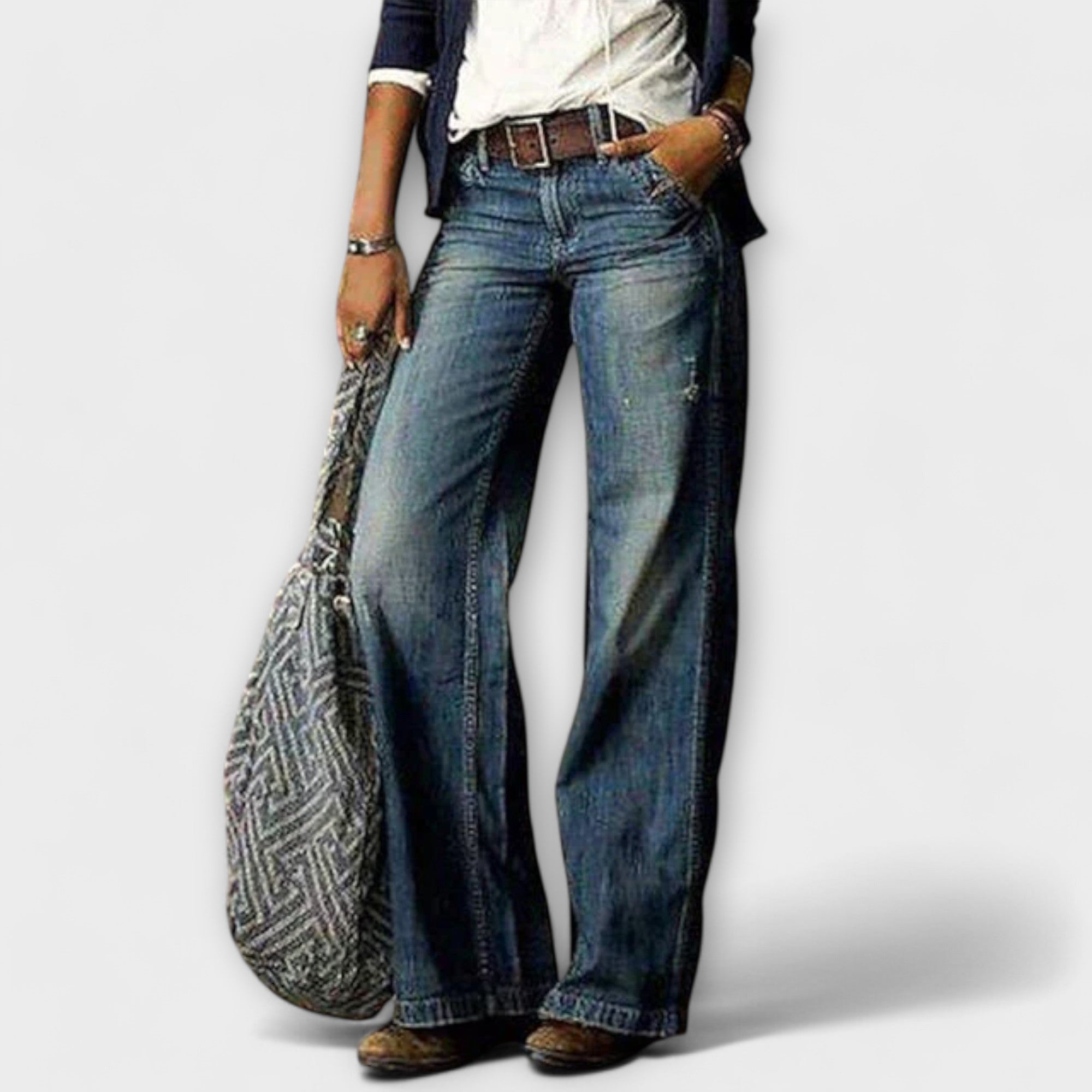 Cess - Calças de Denim com Perna Larga