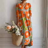 Simone | Max vestido com grande padrão de flores