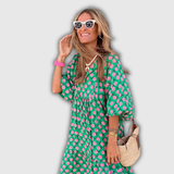Fleur | Vestido Maxi Relaxante com Mangas de Quimono