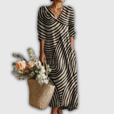 Heidi | Vestido Boho com padrão gráfico de ondas