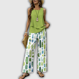 Verdalisse | Elegante Conjunto de Verão em Dois Peças com Calças Largas