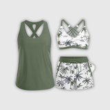 Maren | Conjunto de Tankini-Biquíni e Cover-Up em Três Peças