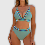 Stephanie | Conjunto de Bikini Ajustado com Detalhes em Contraste