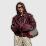 Theresia | Bomberjacke Curta em Bordeaux