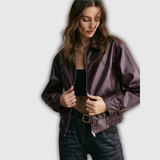 Traute | Jaqueta Cropped em Bordeaux