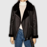 Gunhild | Casaco de Biker Forrado com Gola de Pelo