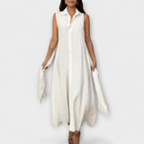 Mira - Vestido Midi de uma só linha com detalhe de laço