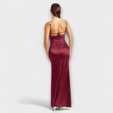 Eira - Vestido de cetim decorado com cordão nas costas