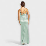 Eira - Vestido de cetim decorado com cordão nas costas
