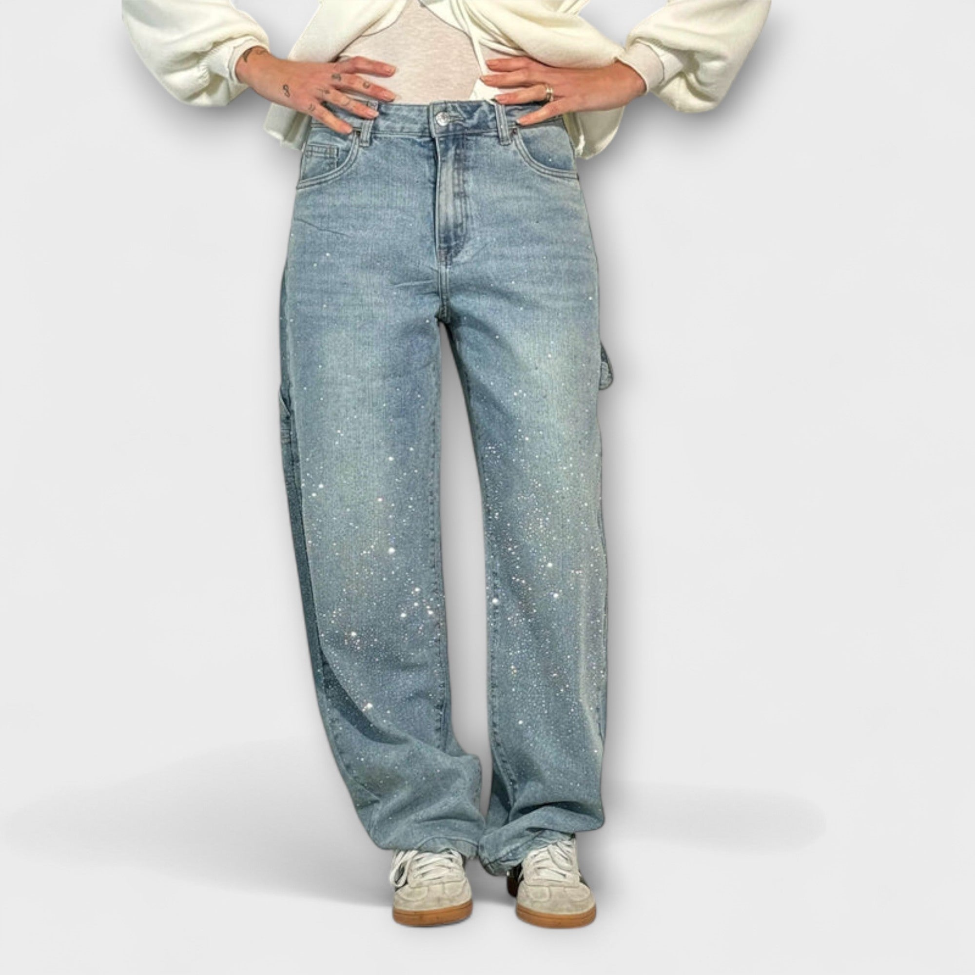 Fable - Jeans de Denim Brilhante no Estilo Balloon Carpenter