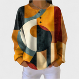 Léa - Pullover em material texturizado com padrões geométricos