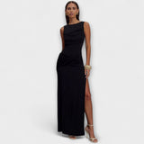 Rieke - Vestido Maximalista Estiloso com Fenda Alta