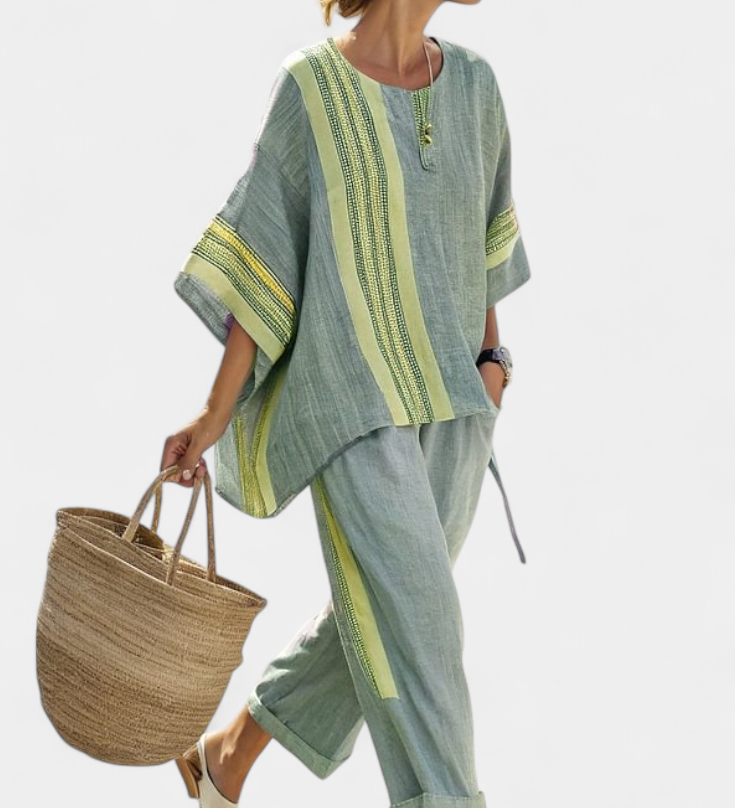 Lorena - Conjunto de Linho e Bambu Boho