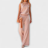 Ariana - Calças Fluidas Femininas e Top Minimalista
