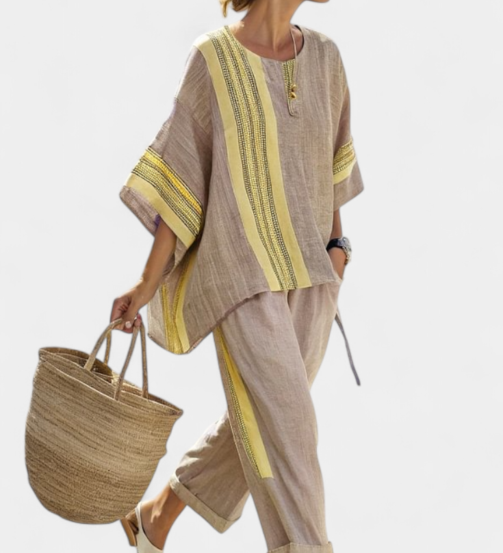 Lorena - Conjunto de Linho e Bambu Boho