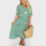 Blythea – Vestido Midi Casual em Camadas