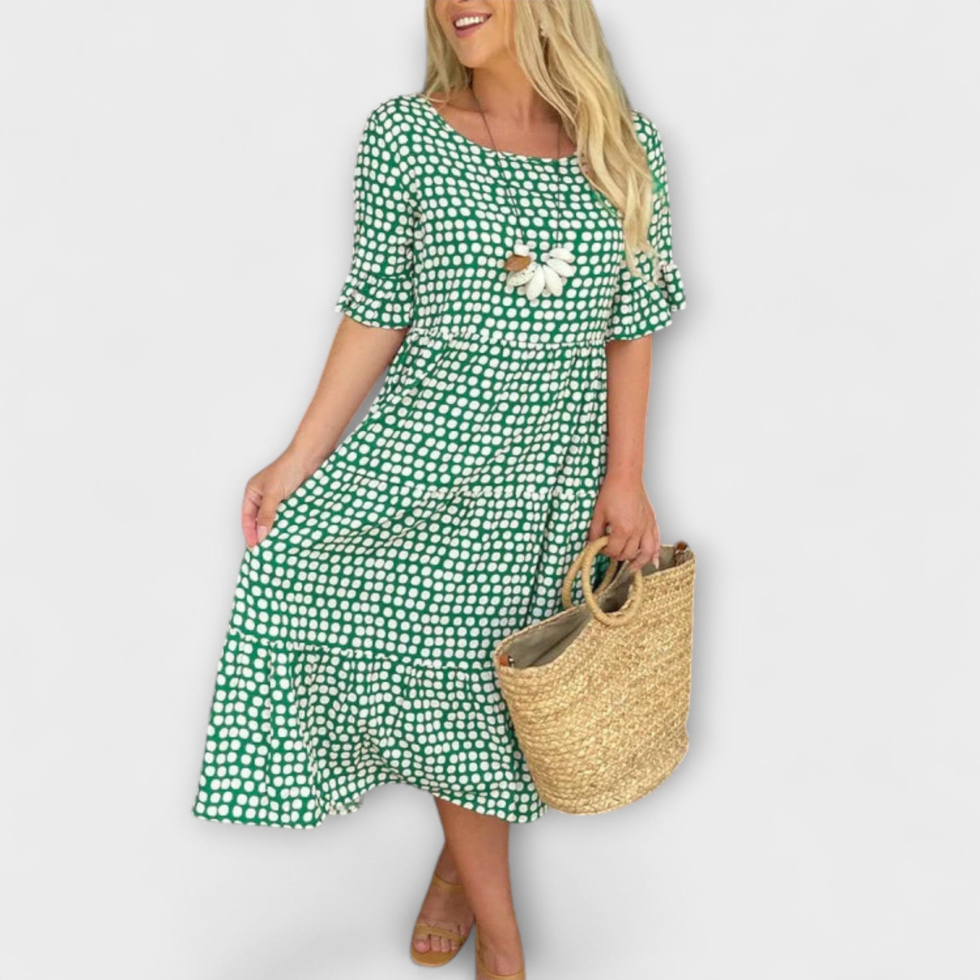 Blythea – Vestido Midi Casual em Camadas