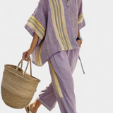 Lorena - Conjunto de Linho e Bambu Boho