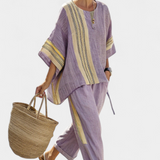 Lorena - Conjunto de Linho e Bambu Boho