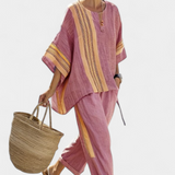Lorena - Conjunto de Linho e Bambu Boho