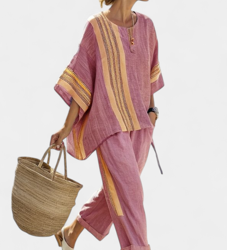 Lorena - Conjunto de Linho e Bambu Boho