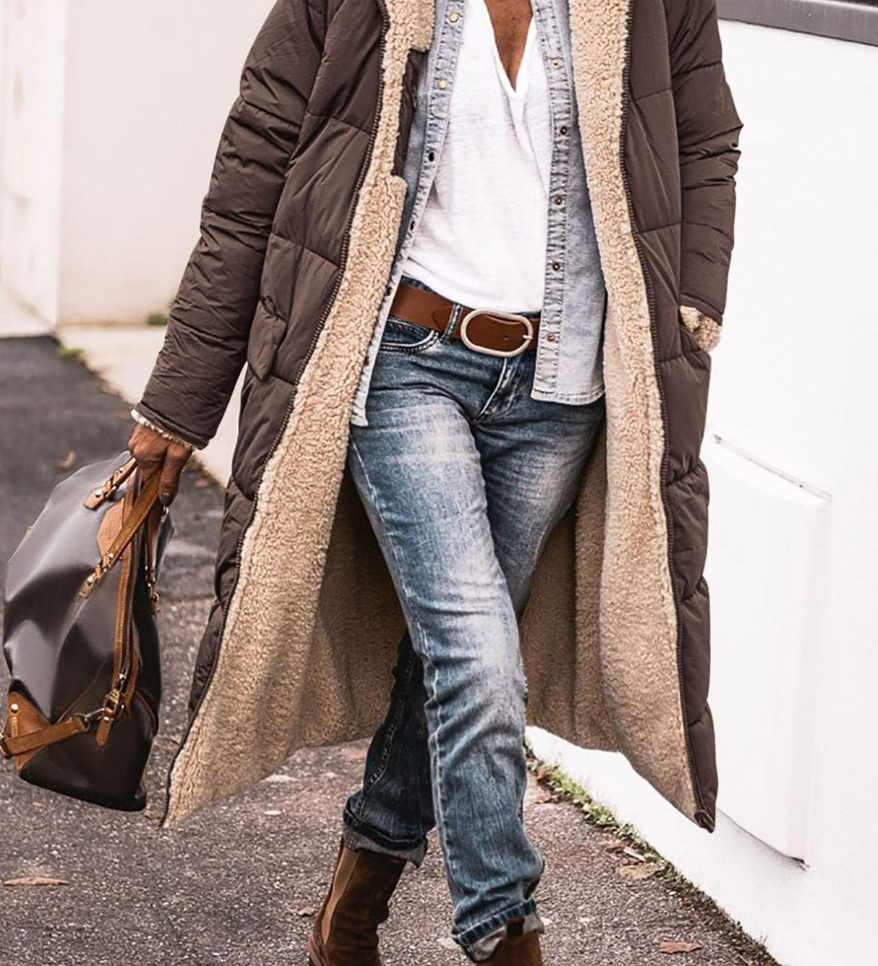 HAMPTON | MANTEL COM FORRO EM SHERPA