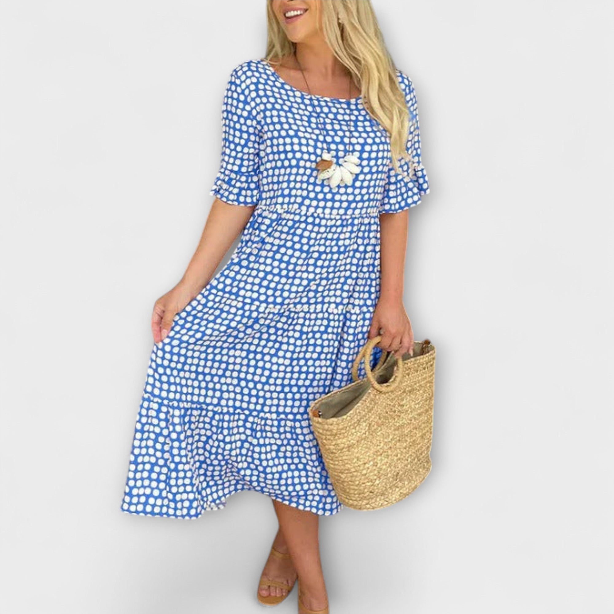 Blythea – Vestido Midi Casual em Camadas
