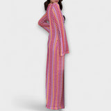 Elina – Vestido Maxi com Decote em V e Estilo de Férias