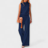 Ariana - Calças Fluidas Femininas e Top Minimalista