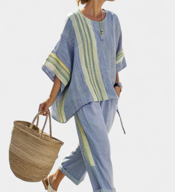 Lorena - Conjunto de Linho e Bambu Boho