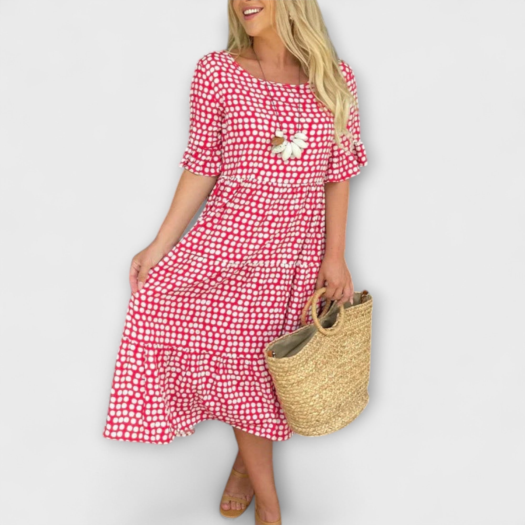 Blythea – Vestido Midi Casual em Camadas