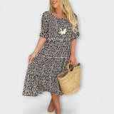 Blythea – Vestido Midi Casual em Camadas