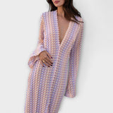 Elina – Vestido Maxi com Decote em V e Estilo de Férias
