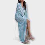 Elina – Vestido Maxi com Decote em V e Estilo de Férias