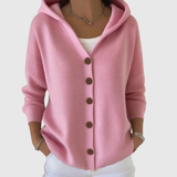Cardigan Confortável com Capuz em Malha