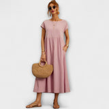 Elena | Vestido Midi de Verão Leve com Corte Império