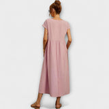 Elena | Vestido Midi de Verão Leve com Corte Império