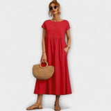 Elena | Vestido Midi de Verão Leve com Corte Império