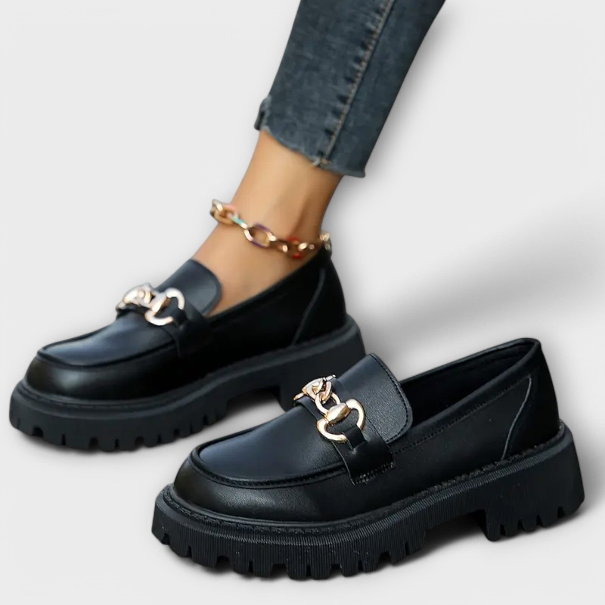 Mocasins de Plataforma Femininos Trendy com Fivela