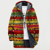 Heike | Cardigan com Capuz e Risca Étnica