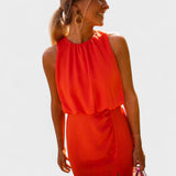 Laurinda | Vestido Midi com Alças e Fenda Lateral