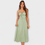 Esperança - Vestido Rüschentop com detalhe de fenda