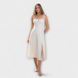 Esperança - Vestido Rüschentop com detalhe de fenda