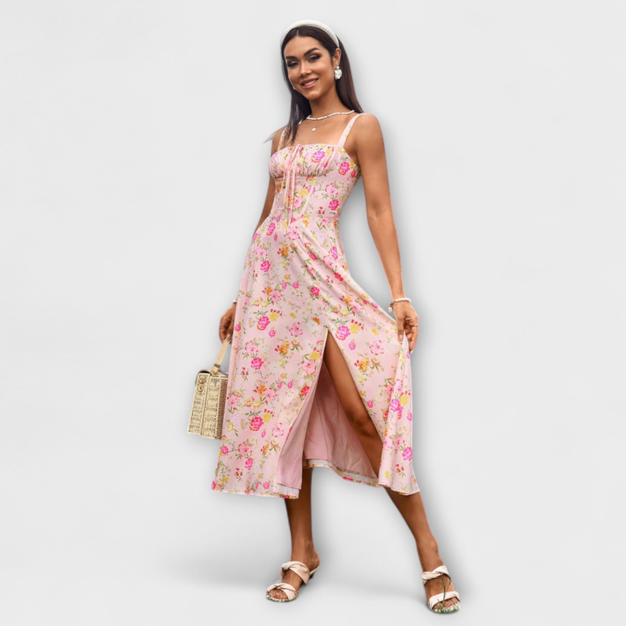 Esperança - Vestido Rüschentop com detalhe de fenda