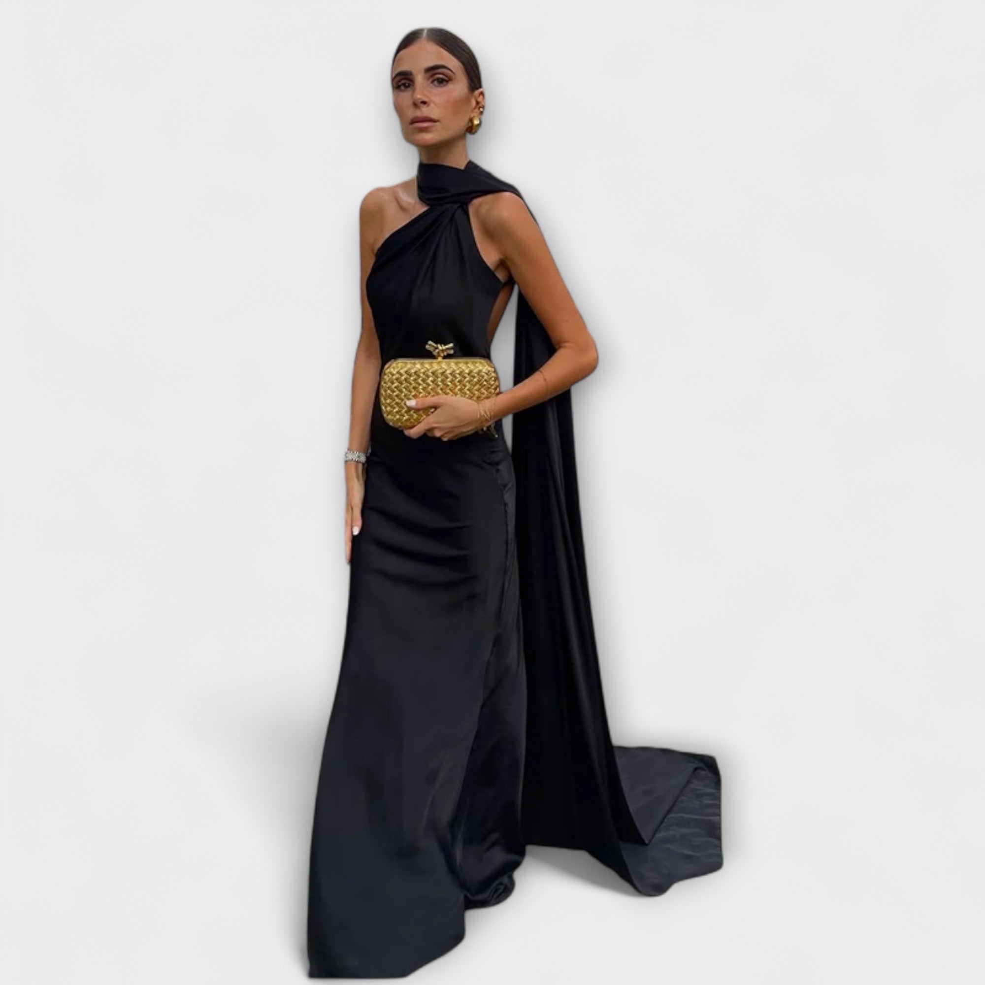 Vestido Maxi Halter Off-Shoulder Elegante