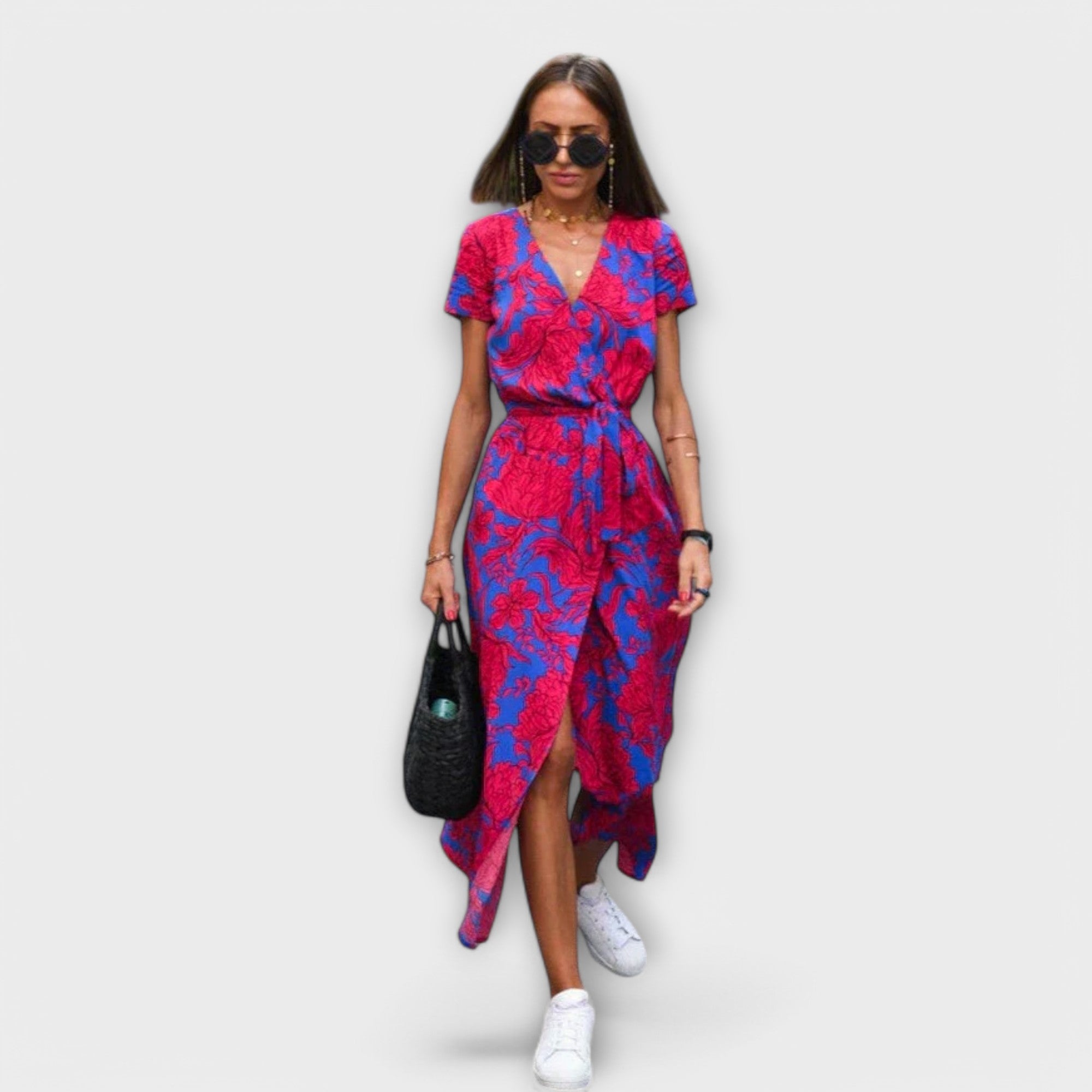Ulrike | Vestido envolvente com estampa floral e cinto