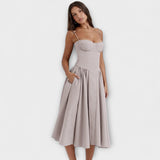Rosalie - Vestido de corpete sem mangas refinado