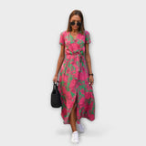 Ulrike | Vestido envolvente com estampa floral e cinto