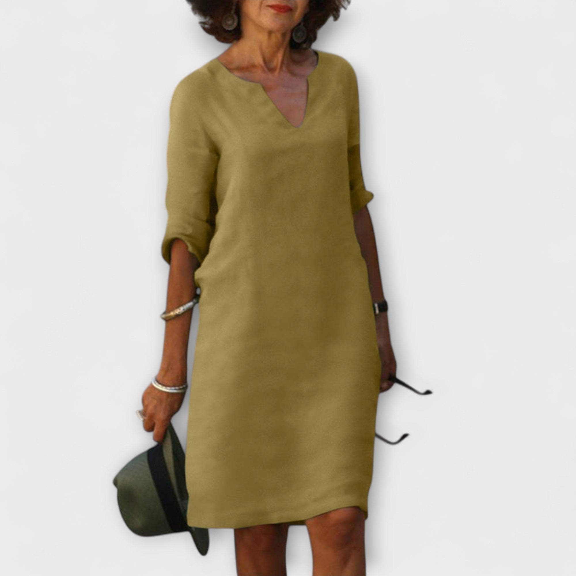 Ellyse | Vestido de Verão com Decote em V em Petrol